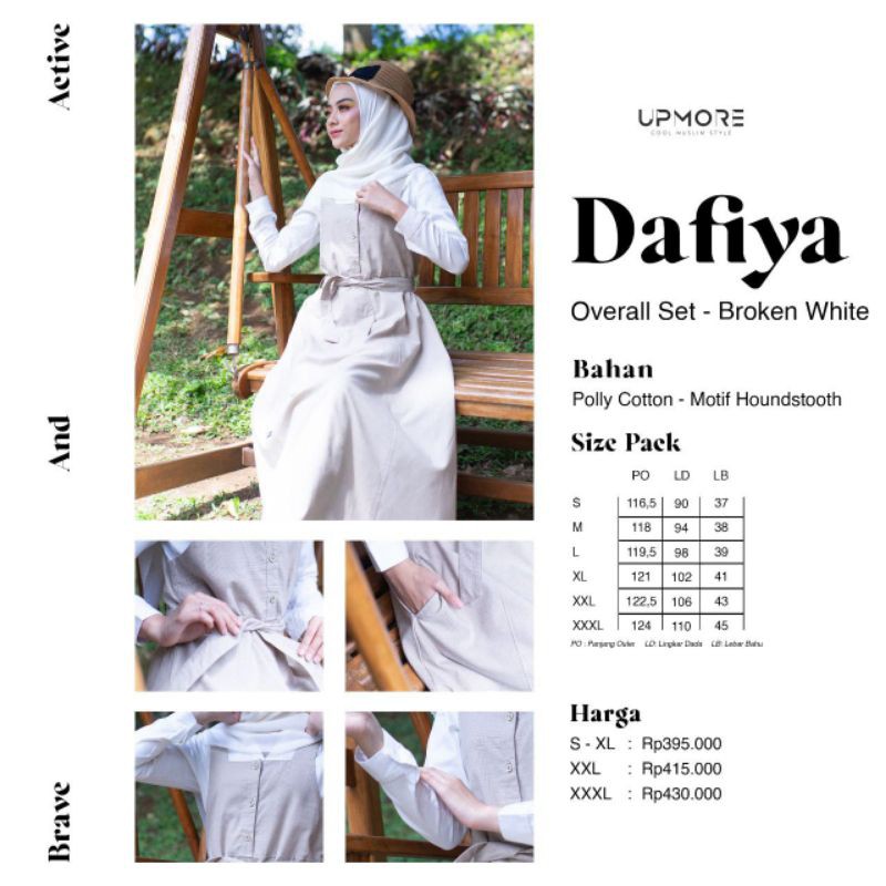 GAMIS UPMORE DAFIYA || OVERALL SET BROKEN WHITE