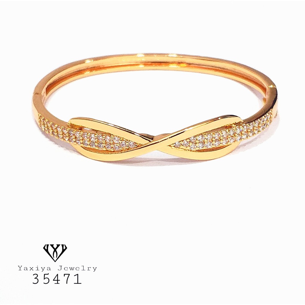 

Gelang Tangan Wanita Bangle Perhiasan Lapis Emas 18k Yaxiya Jewelry 525