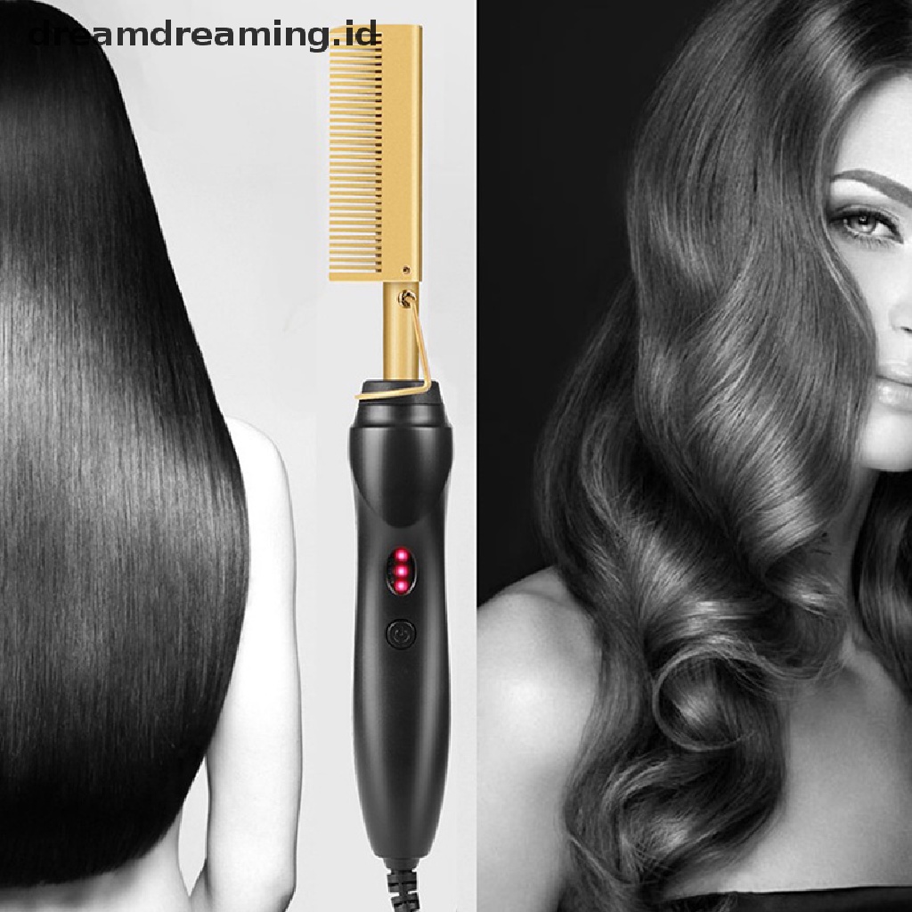 (Dreamdreaming.Id) Catokan Pelurus Rambut Elektrik 2 In 1