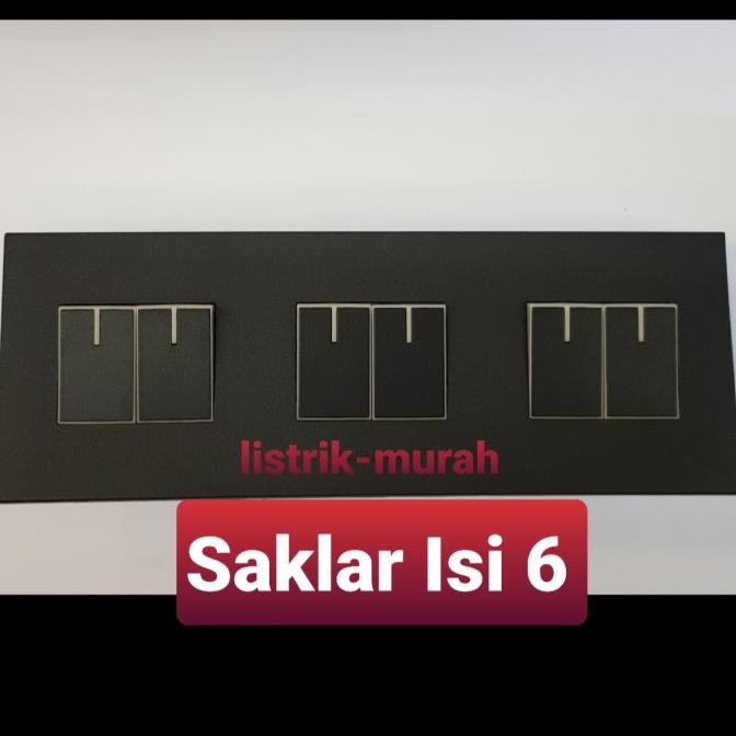 Panasonic Saklar Isi 6 3Gang Wesj78069B Wesj5931B Hitam Black 3 Gang
