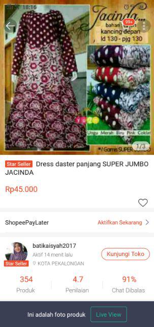 Dress Daster Panjang Super Jumbo