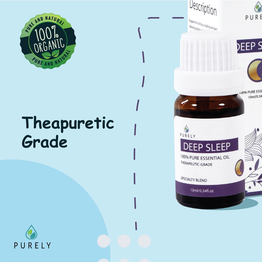 PURELY Deep Sleep essential oil dapat digunakan oleh anak-anak dan ibu hamil, Therapeutic-Grade 10ml