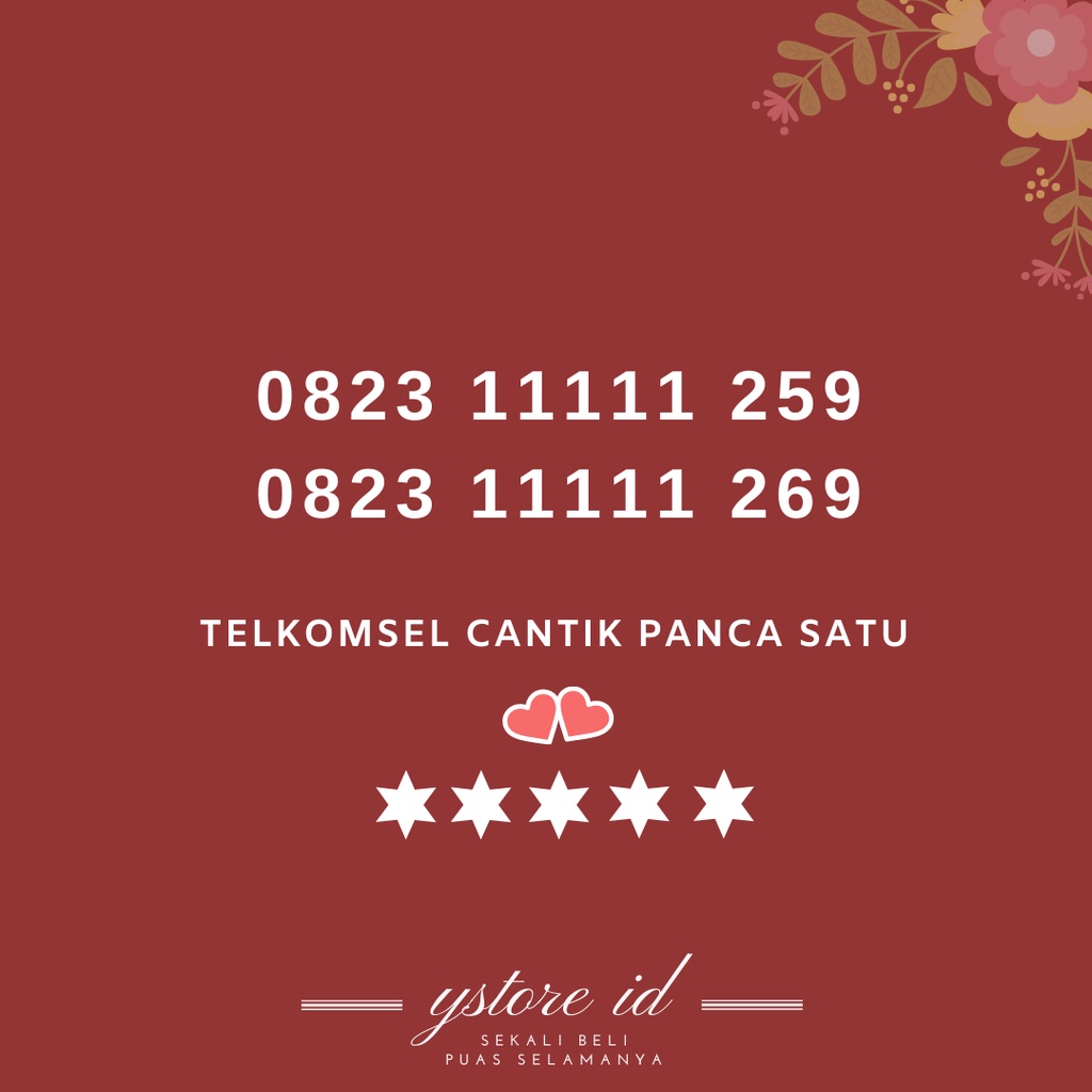 NOMOR CANTIK AS PANCA 11111 KARTU PERDANA TELKOMSEL 4G NOMER BELAKANG EKOR 119 19