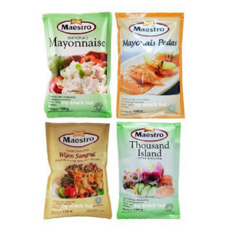 

Maestro Wijen Sangrai/Mayonais Pedas/Thousand Island/Salad Dressing 100gr
