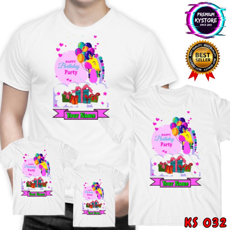 Kaos ulang tahun motif Unicorn Couple family Free nama - kystore