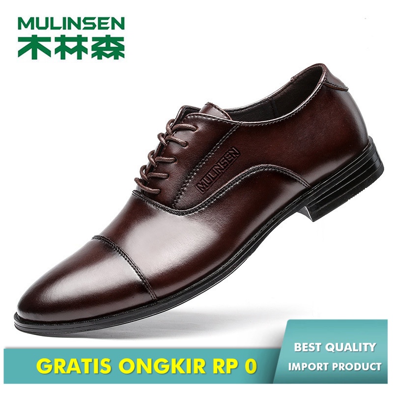Mullinson Kulit Cowhide Tunjuk Lace Inggris Pria Bisnis Formal Pengantin Sepatu 46 Besar 45
