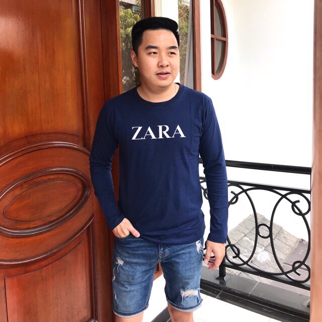 T-shirt ZARA / kaos ZARA cowok lengan panjang / baju pria lengan panjang ZARA / ZARA man
