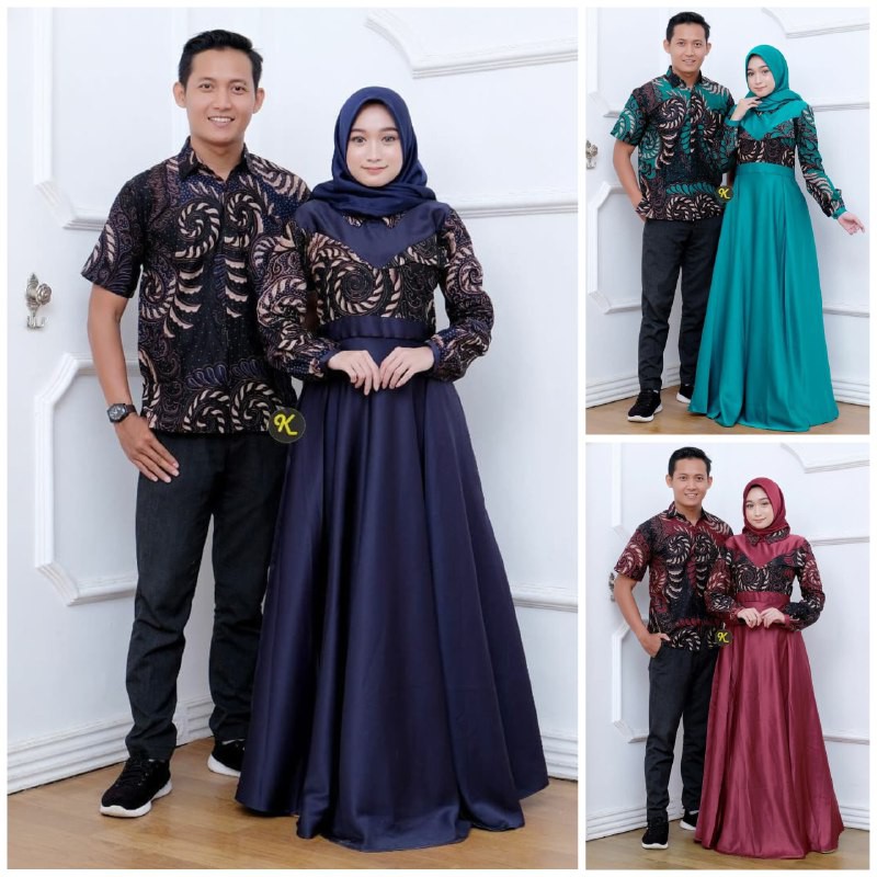 (READY 3 WARNA) Couple Batik Ayudia Pendek Velvet Premium