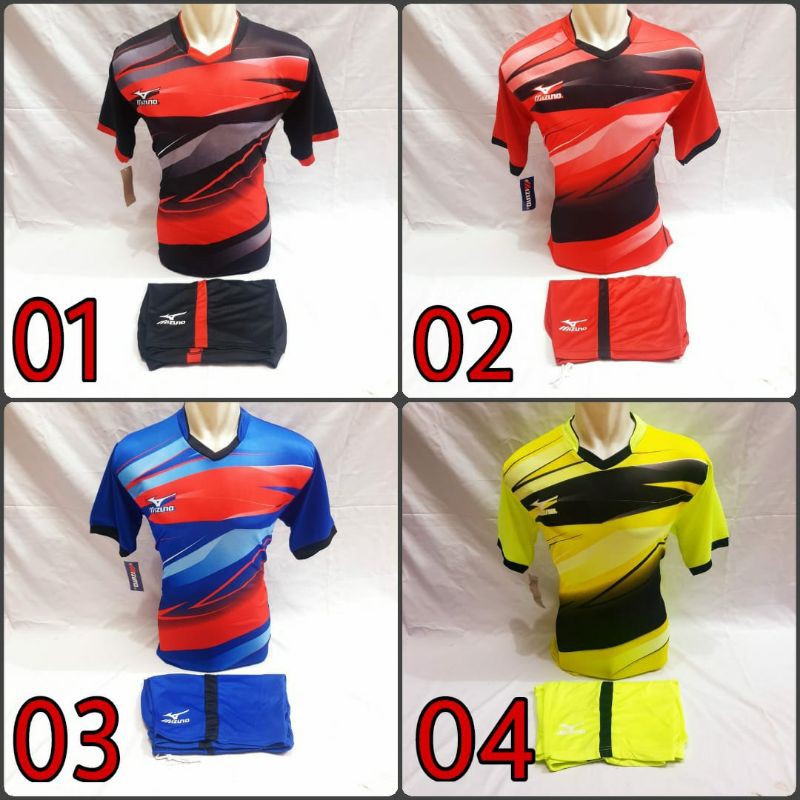 Baju Olahraga Set MIZUNO Full Printing Kostum Volly Baju Volly Motif Gradasi TERBARU