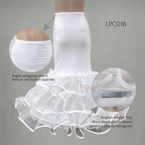LENKA Petticoat Duyung Mermaid Pengembang Gaun Pengantin Dress Pesta LPC018