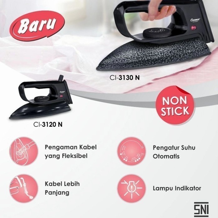 Cosmos Setrika Non Stick Soleplate CI-3120 N Terbatu Paling bagus