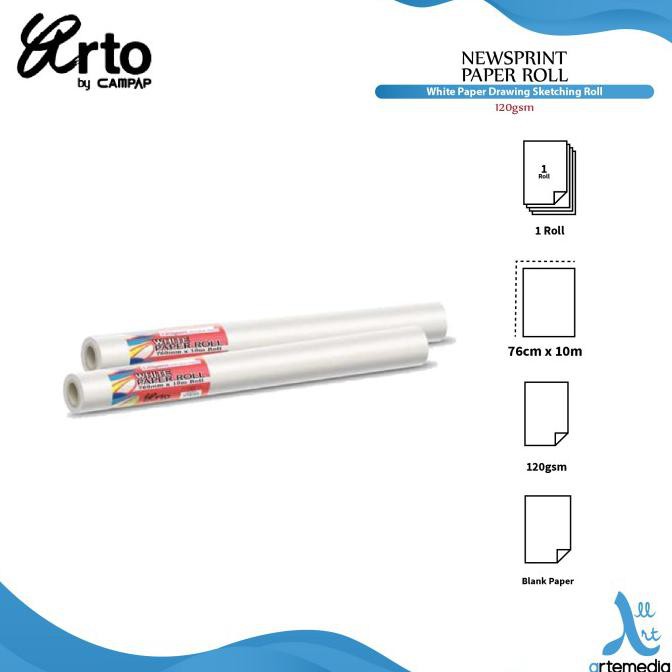 

Jual Kertas Gambar Arto White Paper Roll Drawing Sketching - 80Gsm Terbatas