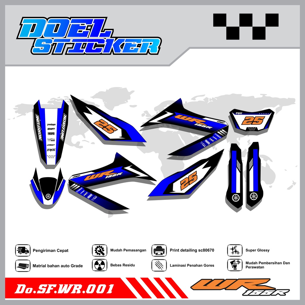 STICKER STRIPING WR 155 - STICKER STRIPING LIST VARIASI HOLOGRAM , CROME WR 155 DOEL 001