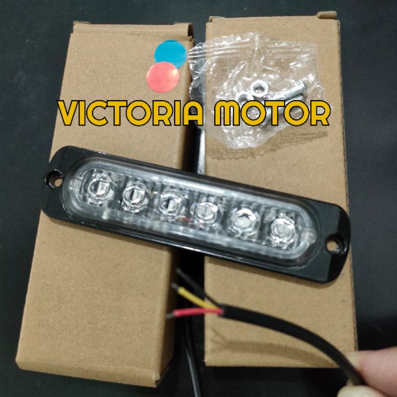 Lampu LED 6 mata Flash gedip gedip Mata kucing 12v/24volt Motor/mobil