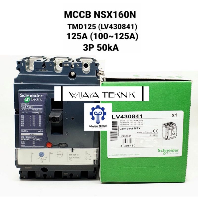 MCCB NSX160N 3P 3PHASE 125A SCHNEIDER