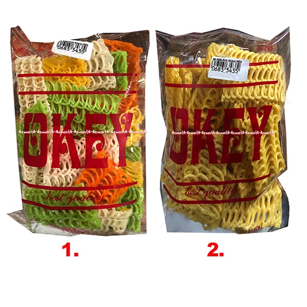 Okey Kerupuk Rosalinda Putih Warna Warni 200gr Krupuk Mie Bogor Warna Siap Goreng Oke Cracker Ok Okay Oke
