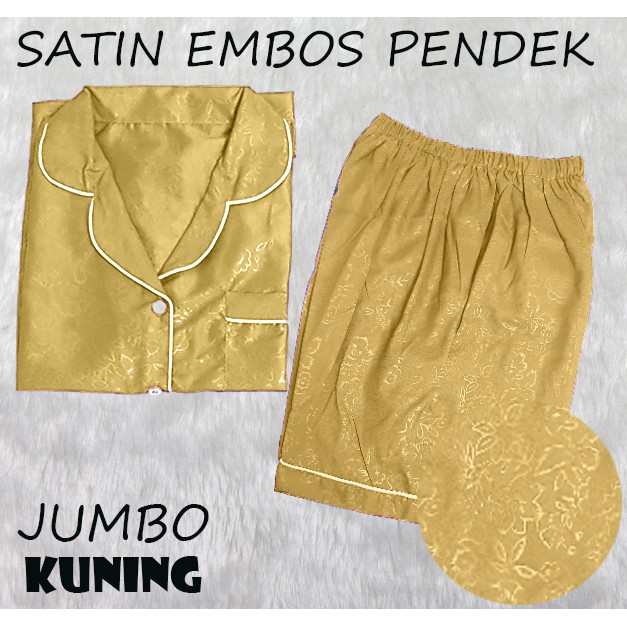 HipNop SATIN PP EMBOS JUMBO BAJU TIDUR WANITA CELANA PENDEK  PIYAMA CEWE CEWEK SLEEPWEAR MAROON-1