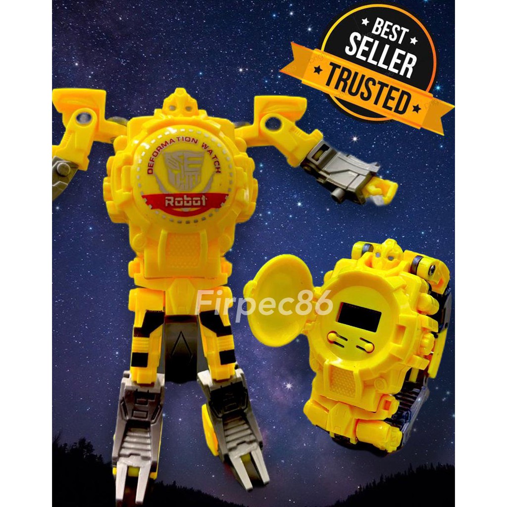 F86 Jam Tangan Anak Robot Transformers Bentuk Robot Mode Super-Hero Karakter Digital Grosir Murah