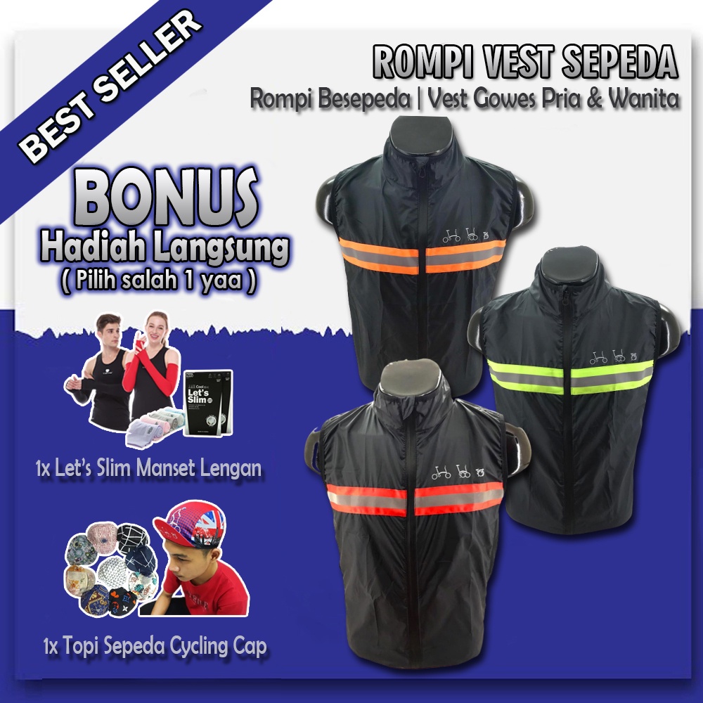 Vest Windbreaker Jaket Rompi Vest Jaket Gowes Pria Wanita