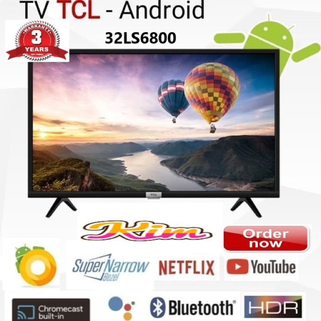 TCL LED TV 32 inch L32S6800 SMART ANDROID 9.0 FHD HDR NEW SERIES