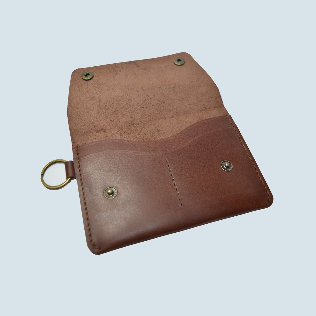 dompet passport - passport cover model gantung kulit sapi asli coklat