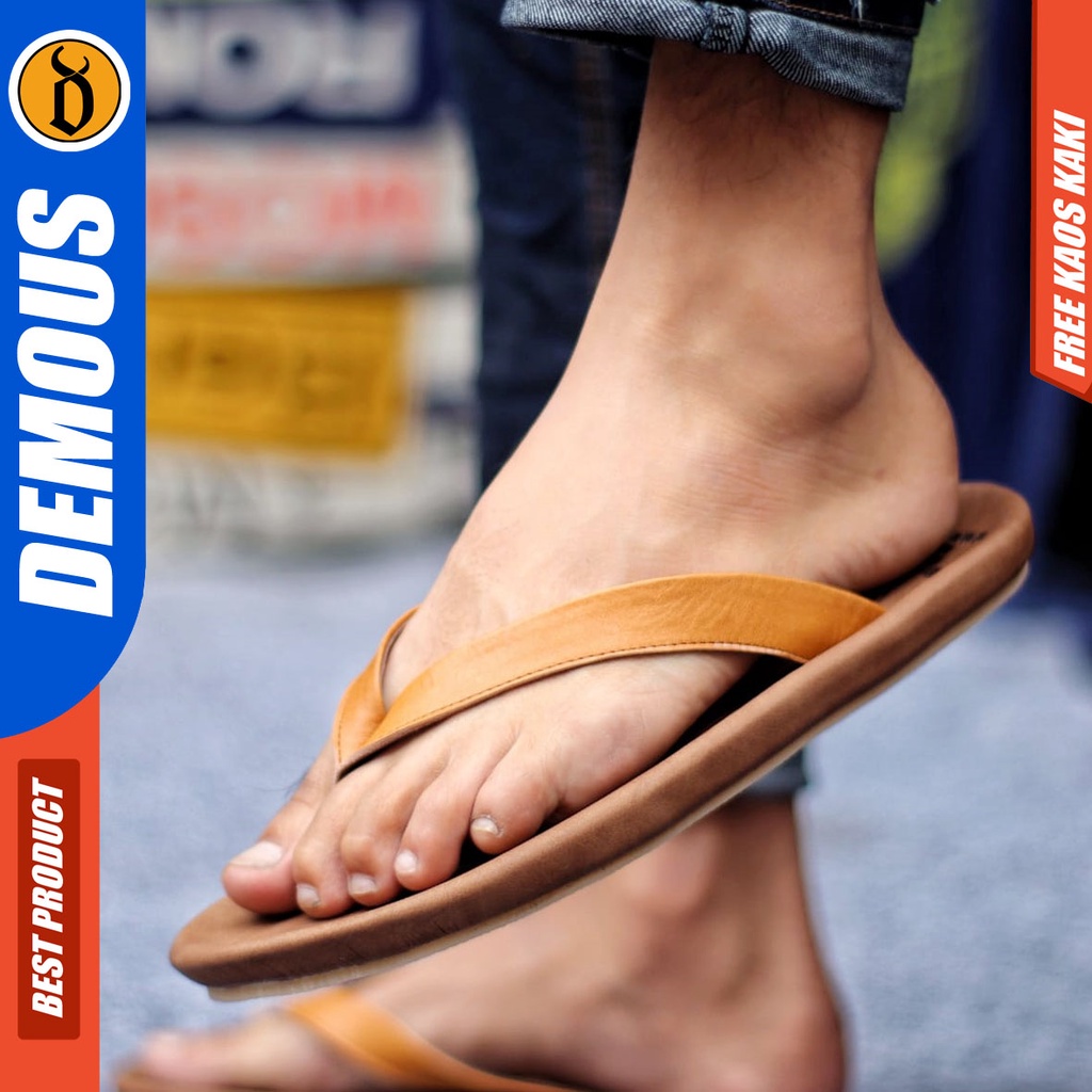 DEMOUS WALLET Sandal Jepit Kulit Asli Simple