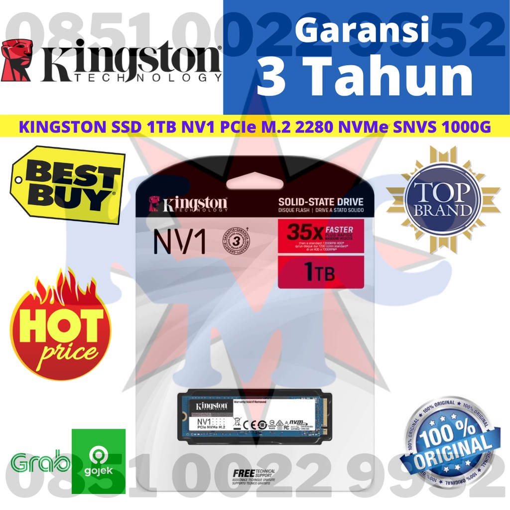 KINGSTON SSD 1TB NV1 PCIe M.2 2280 NVMe SNVS 1000G