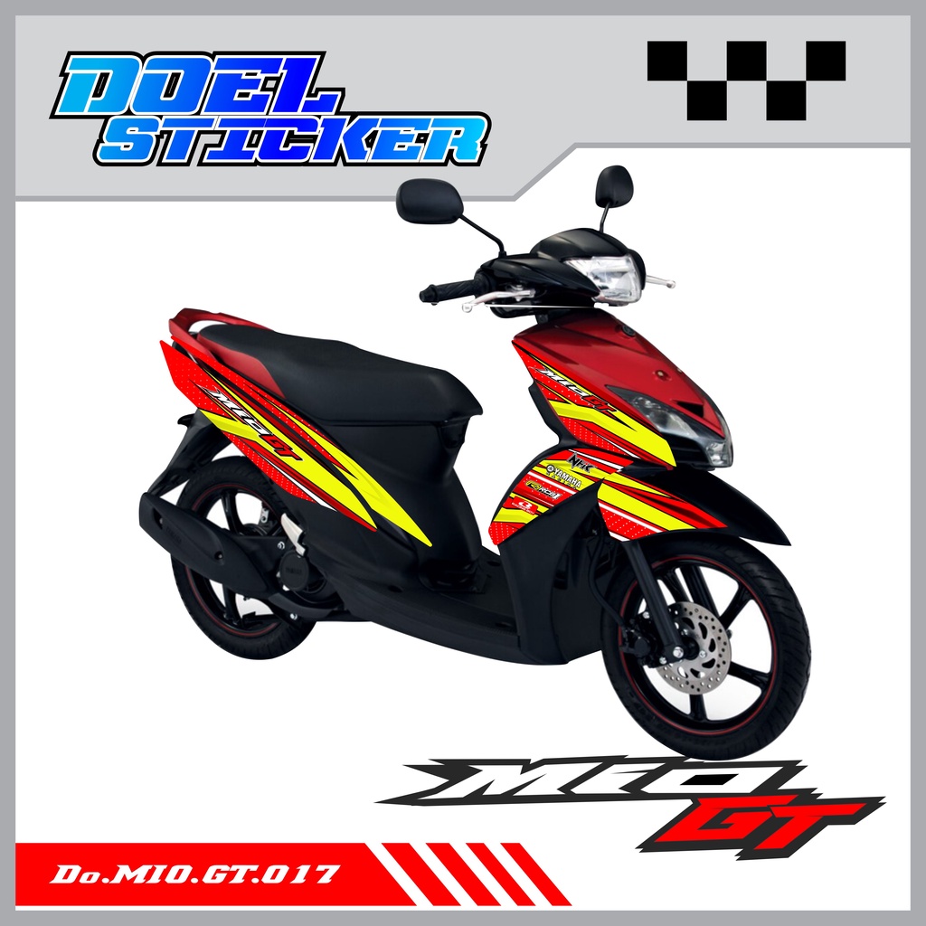 STICKER STRIPING MIO GT - STICKER STRIPING LIST VARIASI HOLOGRAM , CROME MIO GT DOEL 017