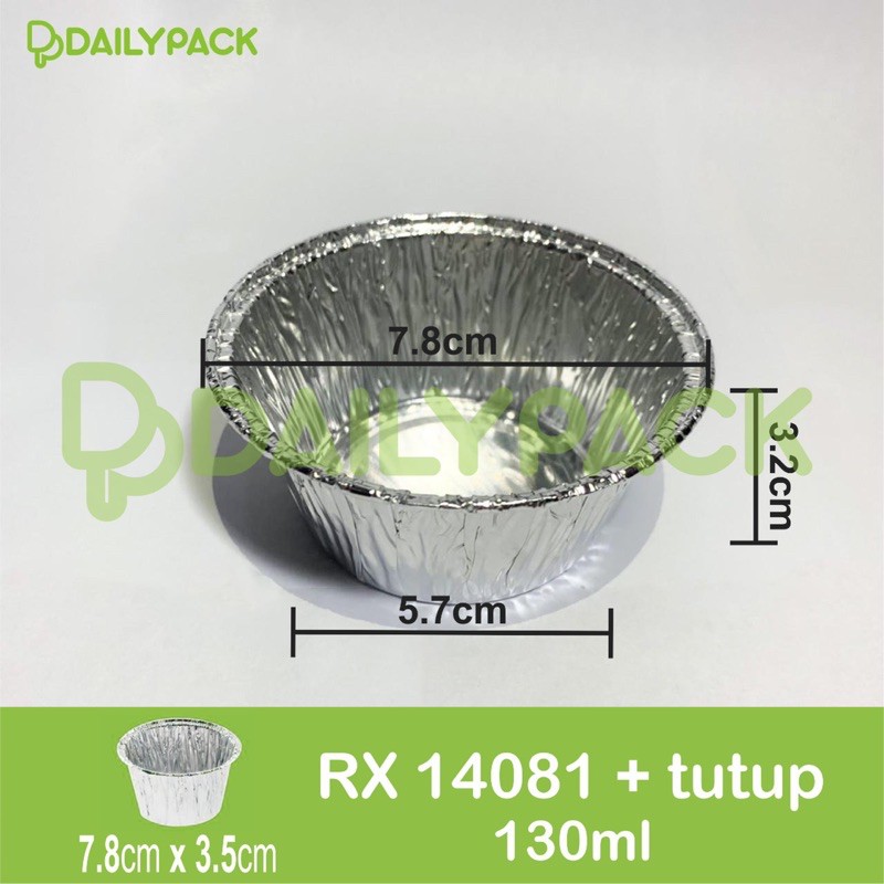 Aluminium Foil Cup RX 14081 + Tutup Mika (Bulat diameter 7.8cm)