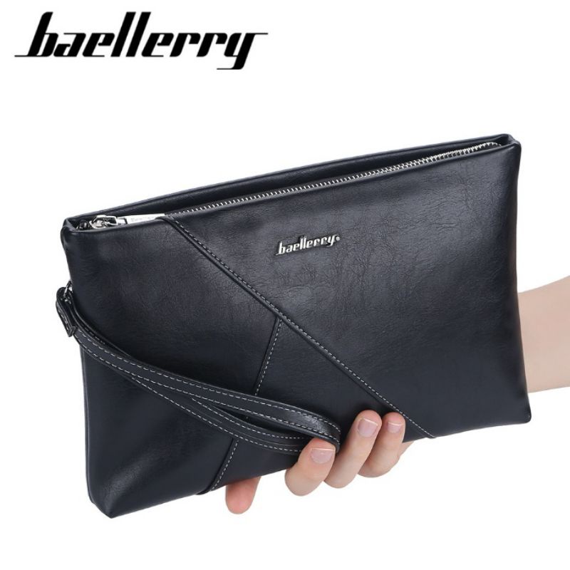 BAELLERRY S1126 Clutch Pria Wanita Bahan Kulit PU Leather Premium Hitam