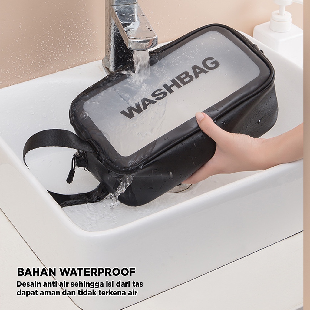 Tas Kosmetik Waterproof / Tas Kosmetik Anti Air / Tas kosmetik Washbag / Washbag / Tas Kosmetik Transparant Washbag Toiletry Pouch Make up Waterproof Tas Organizer Travel