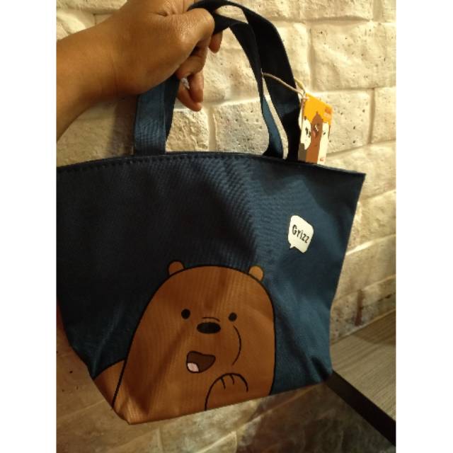 Jual MINISO We Bare Bears Lunch Bag (Blue) Shopee Indonesia