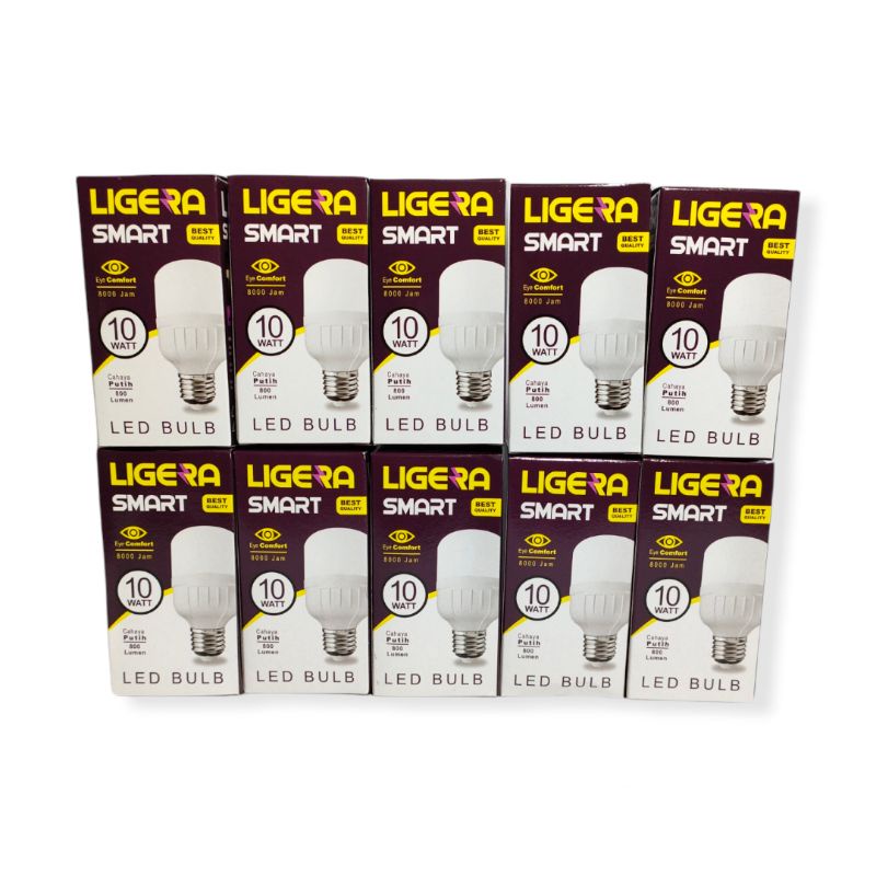 Paket 10 Pcs LIGERA Smart Lampu LED Capsule 10 Watt - Cahaya Putih