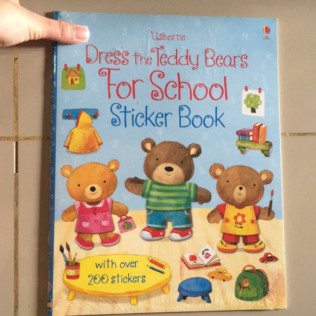 Buku bbw 2018 | dress the teddy bears for school | usborne sticker book | buku import anak