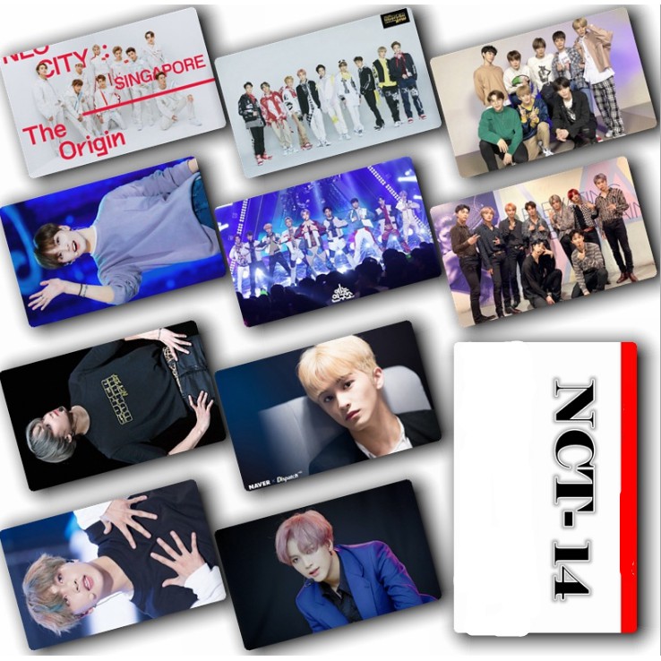 Kpop NCT WAYV Debut Photo Stikcy Card Crystal Card Sticker Kun Photocard Sticker 10pcs/set