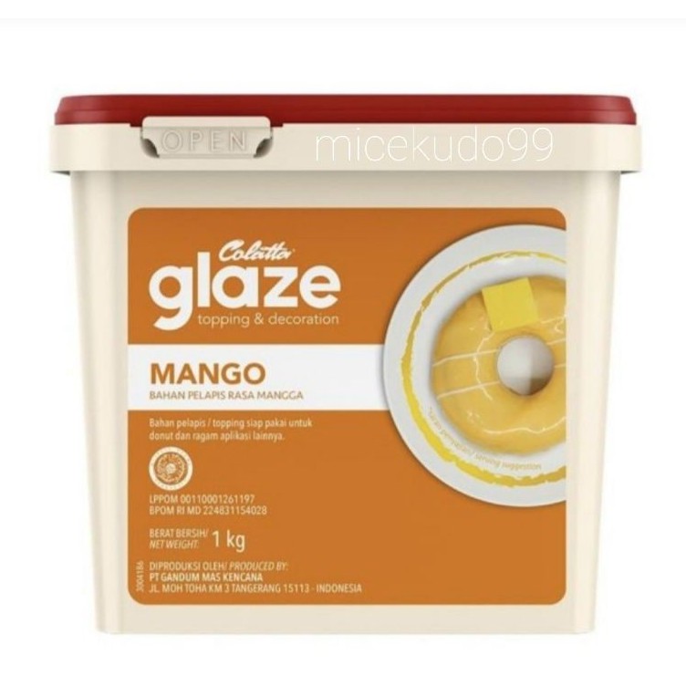 

COLATTA MANGO GLAZE 1 KG / TOPPING DIP DONUT / DONAT MANGGA