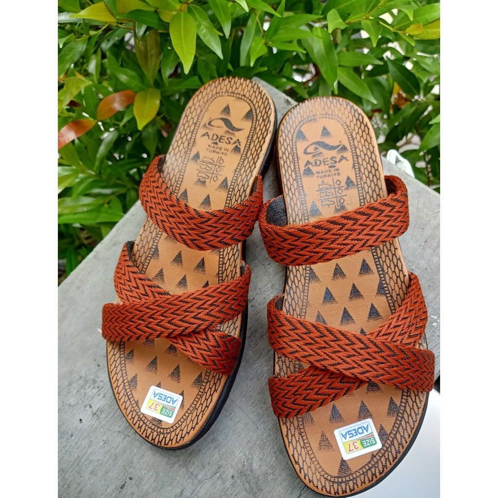 Bosqiu89- SANDAL WANITA  / SANDAL TURKI / SANDAL FLAT SELOP RAJUT CEWEK / SANDAL RAJUT SELOP WANITA,