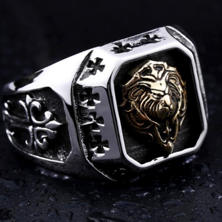 Perhiasan Bandana Antik Gaya Punk Vintage Warna Emas untuk Pria