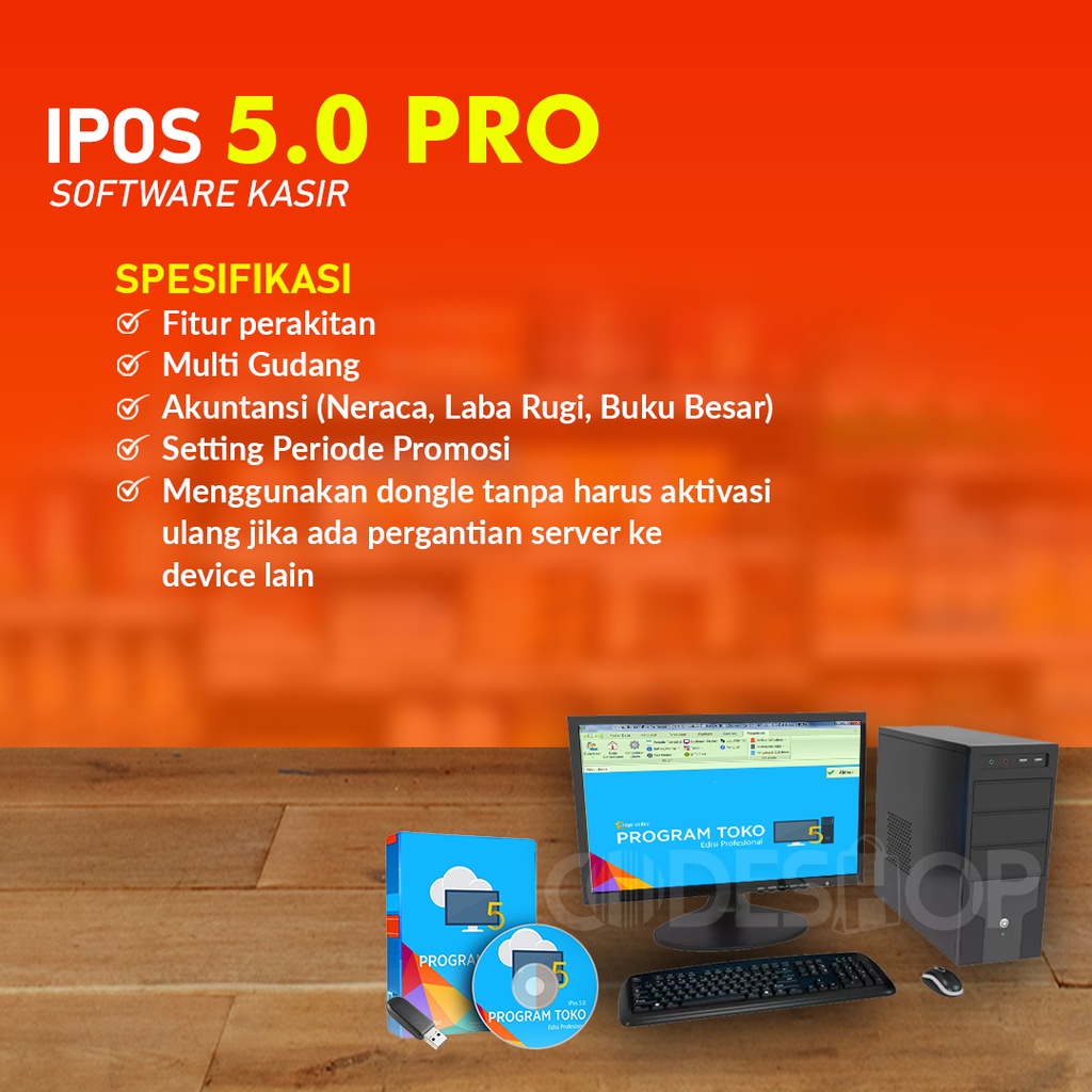 Software Program Kasir Toko iPos 5 Profesional + Dongle