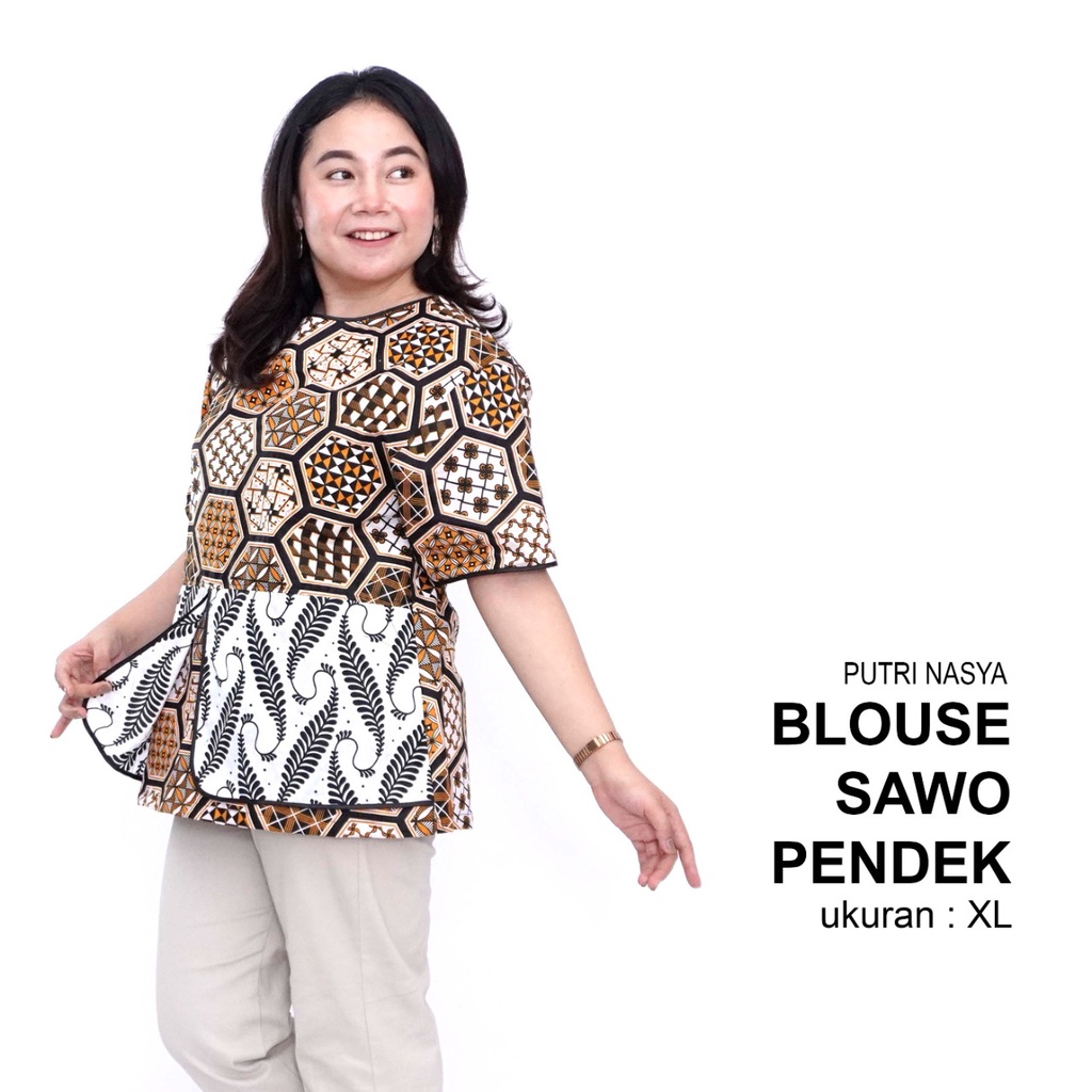 Blouse Big Size Wanita Atasan Batik Jumbo L-XL-2L-3L-4L-5L-6L-7L Model Blus Jumbo Kerja Batik / Atasan Kantor Big Size Kantor Wanita