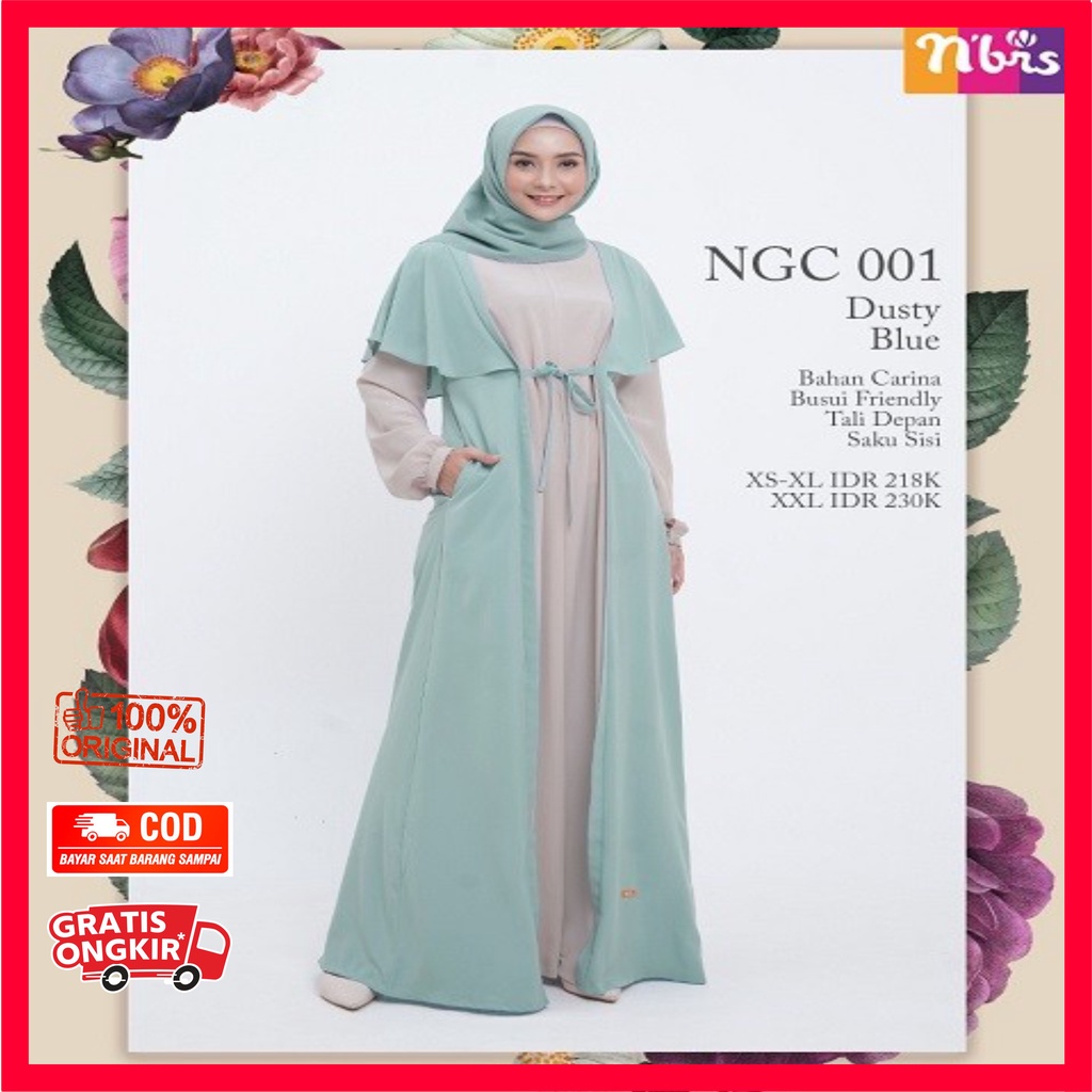 GAMIS NIBRAS NGC 001 DUSTY BLUE // GAMIS POLOS BUSUI FRIENDLY TERBARU // READY STOCK & SIAP KIRIM
