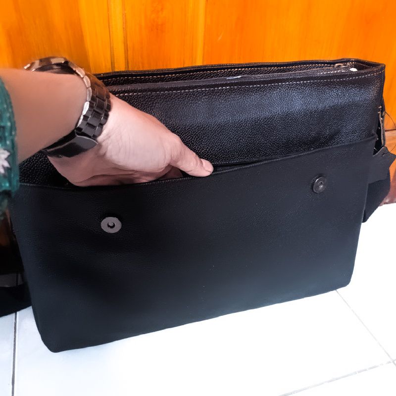 Tas laptop kulit asli pria bahan kulit asli