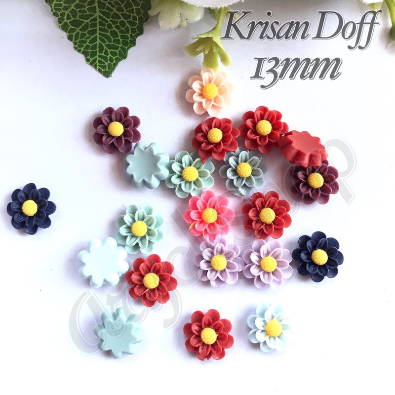 Bunga Krisan Doff ukuran 13mm | Bahan Craft Bahan tasbih digital