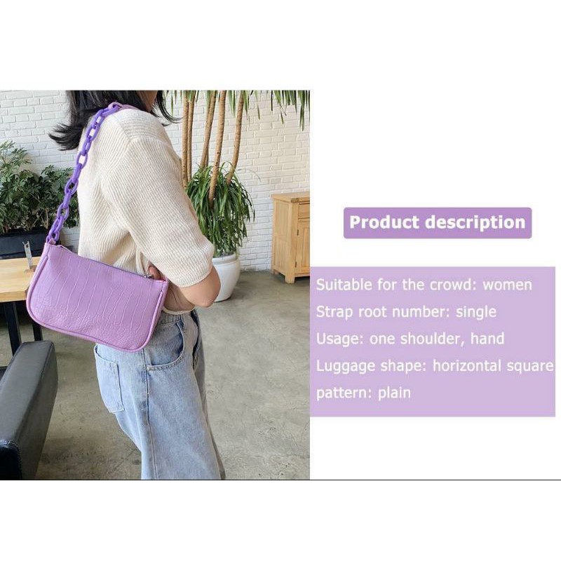 TAS BAHU / CROCO BAG/ TAS ONE SHOULDER BAG/ TAS KULIT LILAC / PURPLE/ LAVERNDER / UNGU