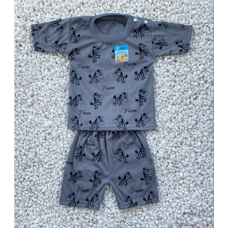 setelan baju bayi lengan pendek laki-laki/perempuan 3-18bulan motif printing
