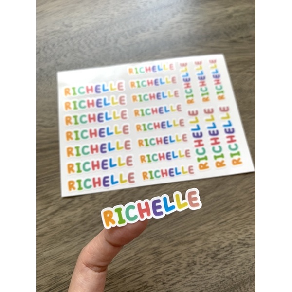 

Sticker Nama Anti air murah stiker WATERPROOF ( Min 4 Nama )