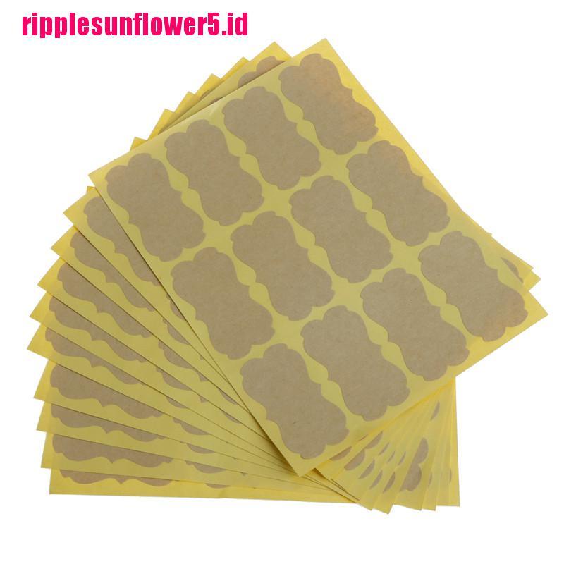 120pcs Stiker Kertas Kraft Kosong Vintage Handmade Untuk Segel Kemasan Hadiah
