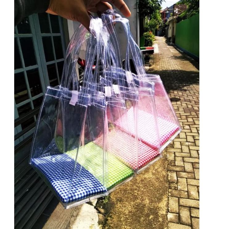 20x20x10 Souvenir Tas mika transparan harga Promo