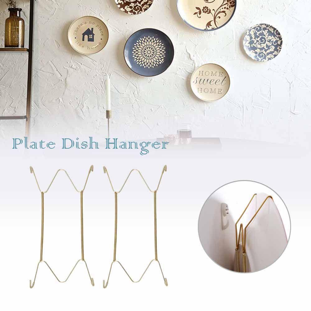 Quinton Dish Spring Holder6/7 /8 /10 /12 /14 /16 Inch Golden Art Dekorasi Rumah Pajangan Dinding Tetap Mengamankan Klip