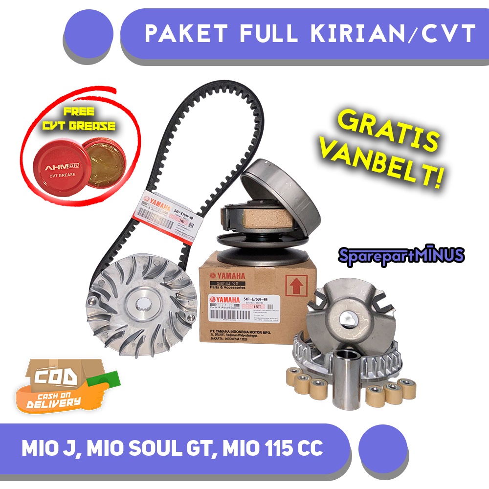 PAKET FULL KIRIAN/CVT MIO J, MIO SOUL GT GRATIS VANBELT